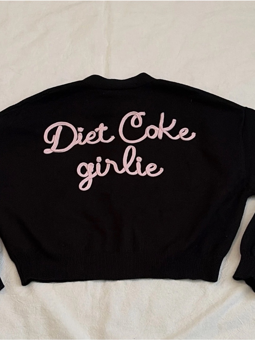 Coca Cola Black Sweater with Pink 'Diet Coke girlie' Script